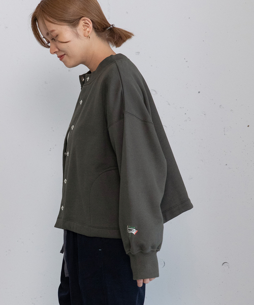 POU DOU DOU(プードゥドゥ)の「ドロストテール裏毛カーディガン(カーディガン/ボレロ・レディース・ダークグレー/ライトパープル/アイボリー・M)」の16枚目の写真