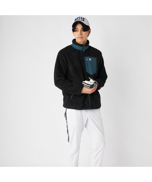 FILA(フィラ)の「FILA フィラ シャギー フリース ジャケット ブルゾン(ブルゾン・メンズ・ブラック/オフホワイト/ネイビー・M/LL/L)」の11枚目の写真