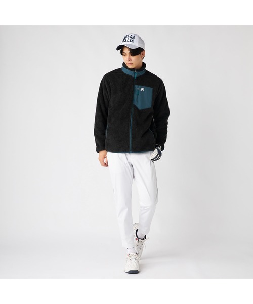 FILA(フィラ)の「FILA フィラ シャギー フリース ジャケット ブルゾン(ブルゾン・メンズ・ブラック/オフホワイト/ネイビー・M/LL/L)」の12枚目の写真