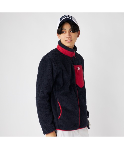 FILA(フィラ)の「FILA フィラ シャギー フリース ジャケット ブルゾン(ブルゾン・メンズ・ブラック/オフホワイト/ネイビー・M/LL/L)」の14枚目の写真