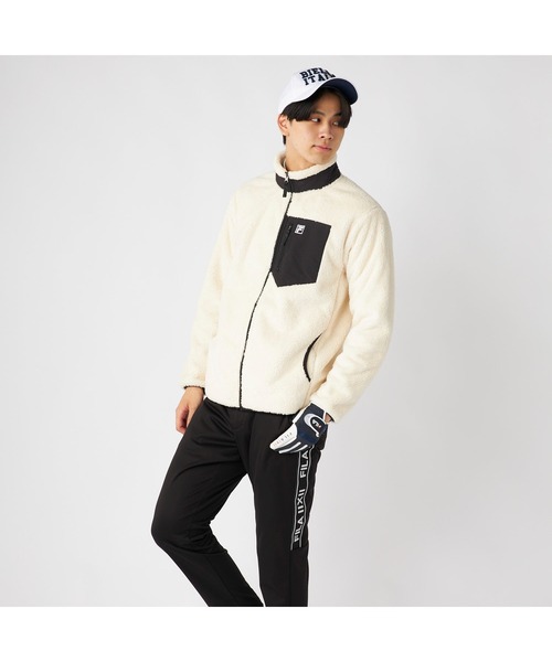 FILA(フィラ)の「FILA フィラ シャギー フリース ジャケット ブルゾン(ブルゾン・メンズ・ブラック/オフホワイト/ネイビー・M/LL/L)」の6枚目の写真