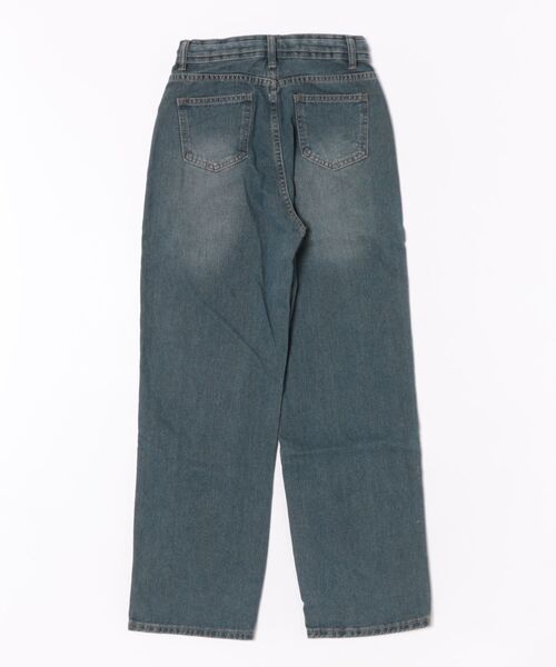 GORGE(ゴージ)の「《ロングリボン×配色ライン》レディース デニムパンツ ゆったりストレート 体型カバー 春夏秋冬(デニムパンツ・レディース・ブルー/ブラック・S/M)」の17枚目の写真