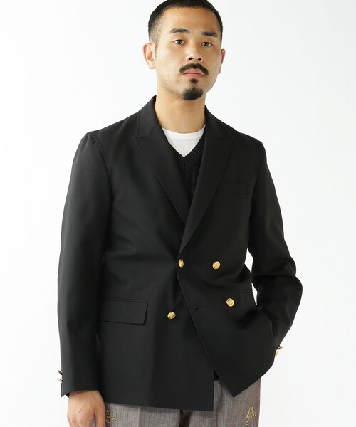 BEAMS PLUS（ビームスプラス）の「4B Double Breasted Blazer Wool（テーラードジャケット・メンズ・ネイビー・L/M/S）」の4枚目の写真