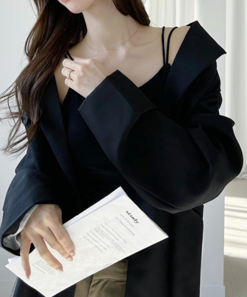 Ada.(エイダ)の「カップ付き ダブルストラップ キャミソール(キャミソール・レディース・ライトブルー/ブラック/オフホワイト/ダークブラウン・FREE)」の20枚目の写真