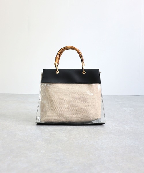 MIAN （ミアン）の「2wayクリアハンドバッグ【詳細動画あり】（ハンドバッグ・レディース・ブラック/ブラウン/グレイッシュベージュ・FREE）」の7枚目の写真