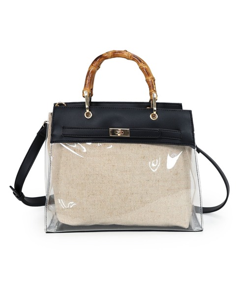 MIAN （ミアン）の「2wayクリアハンドバッグ【詳細動画あり】（ハンドバッグ・レディース・ブラック/ブラウン/グレイッシュベージュ・FREE）」の10枚目の写真