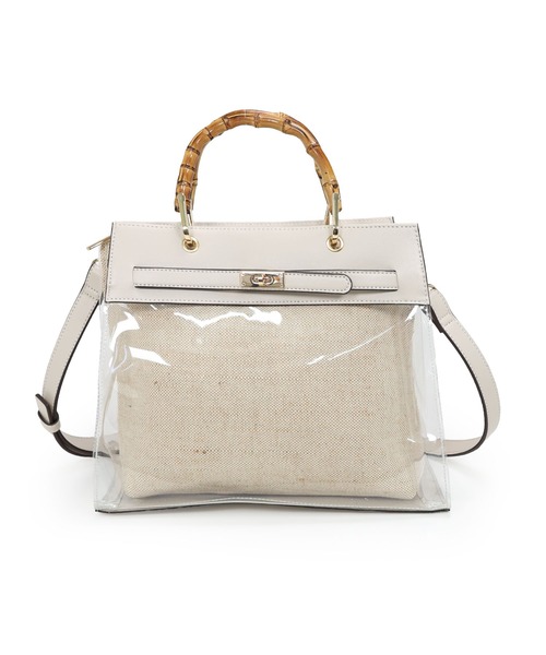 MIAN （ミアン）の「2wayクリアハンドバッグ【詳細動画あり】（ハンドバッグ・レディース・ブラック/ブラウン/グレイッシュベージュ・FREE）」の12枚目の写真