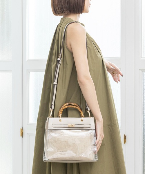 MIAN （ミアン）の「2wayクリアハンドバッグ【詳細動画あり】（ハンドバッグ・レディース・ブラック/ブラウン/グレイッシュベージュ・FREE）」の20枚目の写真