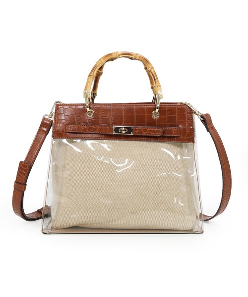 MIAN （ミアン）の「2wayクリアハンドバッグ【詳細動画あり】（ハンドバッグ・レディース・ブラック/ブラウン/グレイッシュベージュ・FREE）」の11枚目の写真