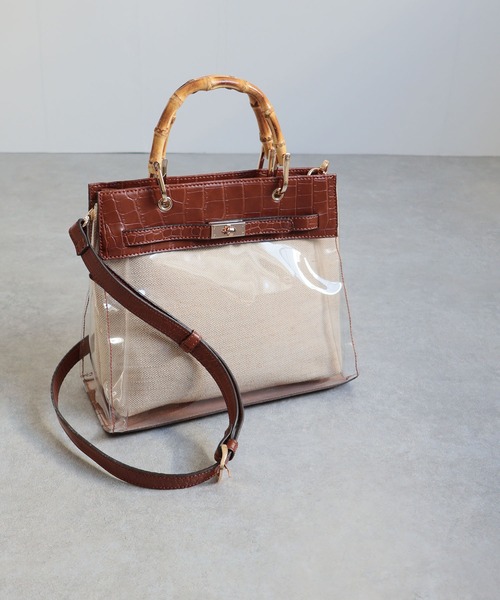 MIAN （ミアン）の「2wayクリアハンドバッグ【詳細動画あり】（ハンドバッグ・レディース・ブラック/ブラウン/グレイッシュベージュ・FREE）」の17枚目の写真