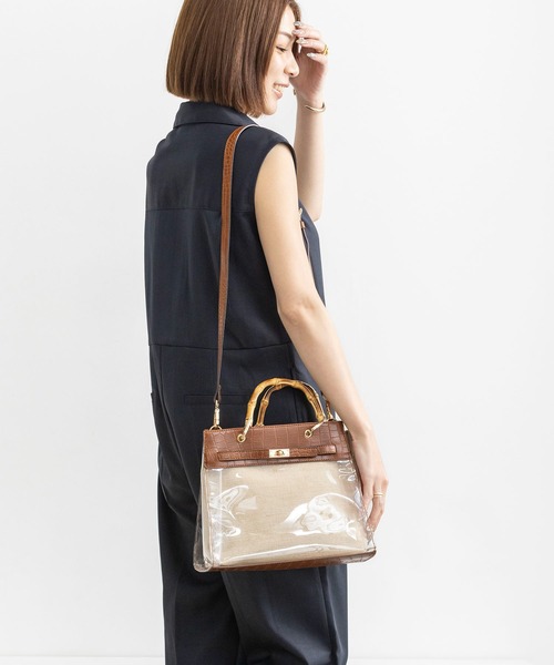 MIAN （ミアン）の「2wayクリアハンドバッグ【詳細動画あり】（ハンドバッグ・レディース・ブラック/ブラウン/グレイッシュベージュ・FREE）」の13枚目の写真