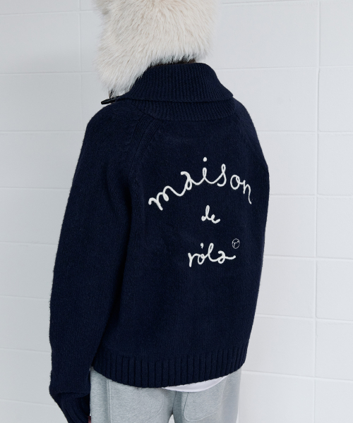 ROLAROLA(ロラロラ)の「MAISON DE ROLA ZIP-UP KNIT NAVY(カーディガン/ボレロ・レディース・ネイビー・FREE)」の1枚目の写真