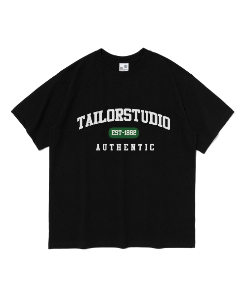 TAILOR STUDIO(テーラースタジオ)の「EST オーバーサイズ 半袖Tシャツ (ブラック)(Tシャツ/カットソー・レディース・その他・S/M/2XL/XL/L)」の1枚目の写真