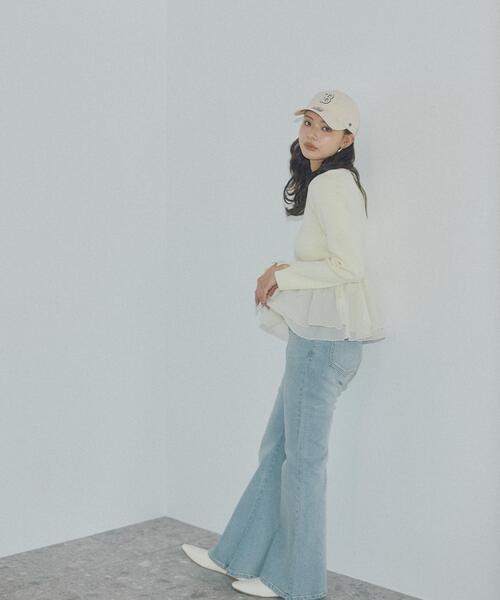 a/mie(アミー)の「<a>フレアデニム / 1216139201(デニムパンツ・レディース・ブルー/ブラック・MEDIUM/P/S/PSS/SMALL)」の2枚目の写真