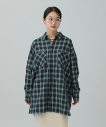 LEPSIM | チェックシャツチュニック　638752(シャツ/ブラウス)