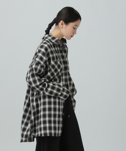 LEPSIM（レプシィム）の「チェックシャツチュニック　638752（シャツ/ブラウス・レディース・ブルー系その他/ブラック系その他/ブラウン系その他・FREE）」の5枚目の写真