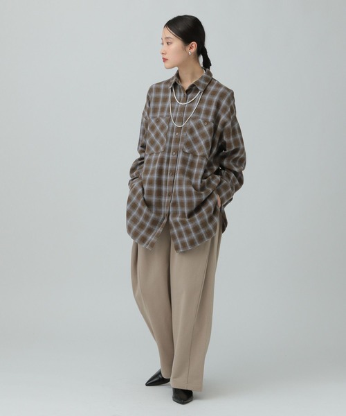 LEPSIM（レプシィム）の「チェックシャツチュニック　638752（シャツ/ブラウス・レディース・ブルー系その他/ブラック系その他/ブラウン系その他・FREE）」の13枚目の写真