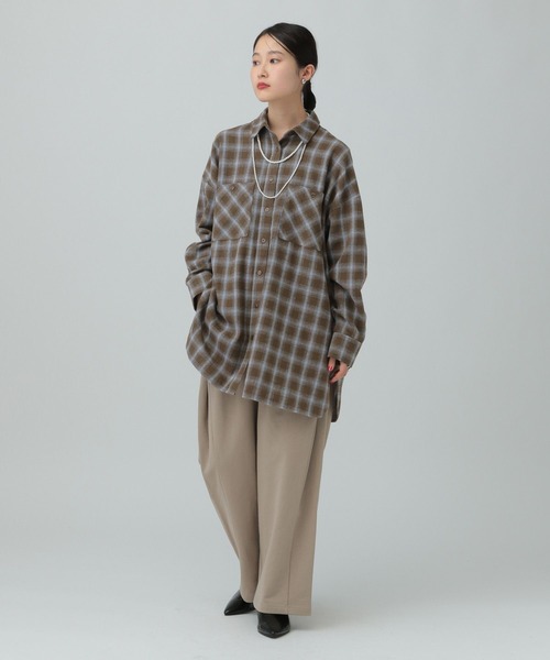 LEPSIM（レプシィム）の「チェックシャツチュニック　638752（シャツ/ブラウス・レディース・ブルー系その他/ブラック系その他/ブラウン系その他・FREE）」の14枚目の写真