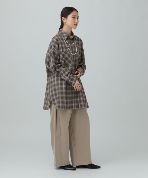 LEPSIM（レプシィム）の「チェックシャツチュニック　638752（シャツ/ブラウス・レディース・ブルー系その他/ブラック系その他/ブラウン系その他・FREE）」の15枚目の写真