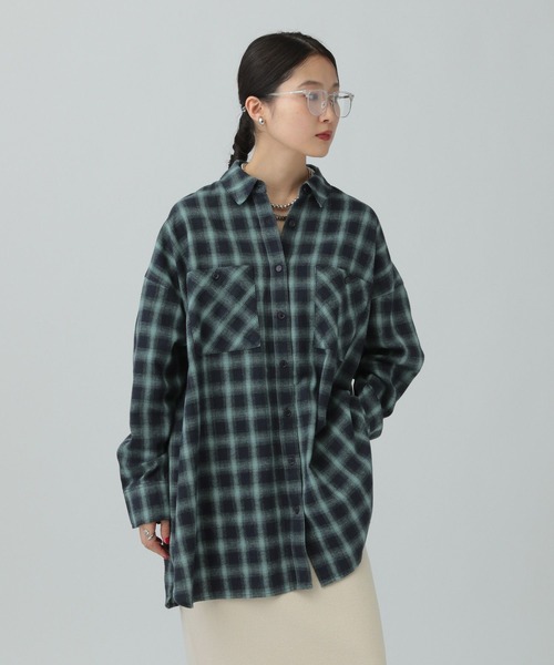 LEPSIM（レプシィム）の「チェックシャツチュニック　638752（シャツ/ブラウス・レディース・ブルー系その他/ブラック系その他/ブラウン系その他・FREE）」の16枚目の写真