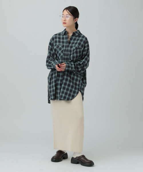 LEPSIM（レプシィム）の「チェックシャツチュニック　638752（シャツ/ブラウス・レディース・ブルー系その他/ブラック系その他/ブラウン系その他・FREE）」の21枚目の写真