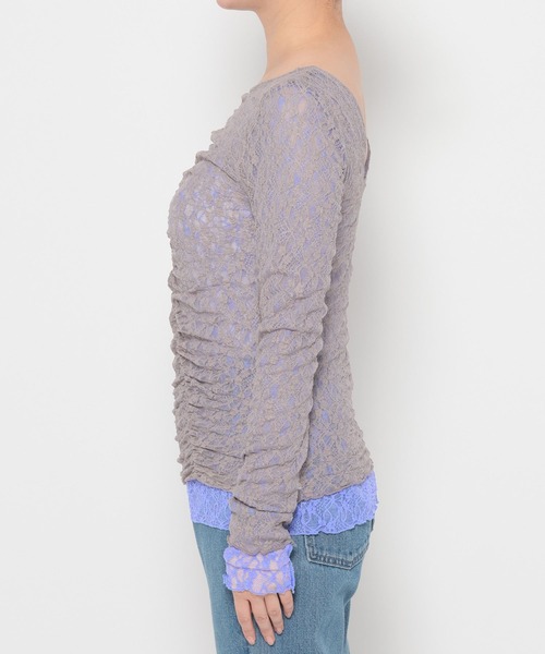 mysty woman（ミスティウーマン）の「レースリバーシブルプルオーバー 643875（Tシャツ/カットソー・レディース・グレー/アイボリー/ブラック・FREE）」の16枚目の写真