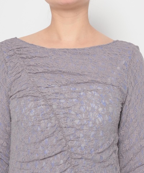 mysty woman（ミスティウーマン）の「レースリバーシブルプルオーバー 643875（Tシャツ/カットソー・レディース・グレー/アイボリー/ブラック・FREE）」の18枚目の写真