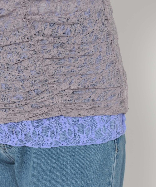 mysty woman（ミスティウーマン）の「レースリバーシブルプルオーバー 643875（Tシャツ/カットソー・レディース・グレー/アイボリー/ブラック・FREE）」の20枚目の写真