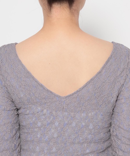 mysty woman（ミスティウーマン）の「レースリバーシブルプルオーバー 643875（Tシャツ/カットソー・レディース・グレー/アイボリー/ブラック・FREE）」の21枚目の写真