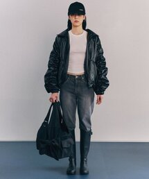 SIWEOL107（シウォル107）の「mum crop denim pants (gray)（デニムパンツ）」