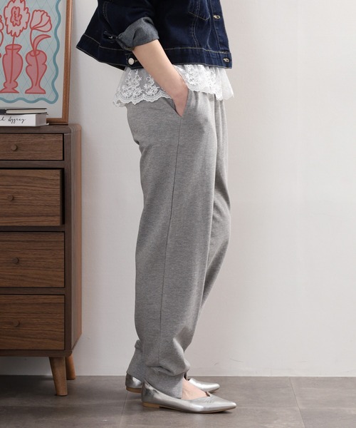 atONE(アットワン)の「ミニ裏毛スウェットジョガーパンツ(その他パンツ・レディース・杢グレー/ブラック・4L~5L/M-L/LL~3L)」の14枚目の写真