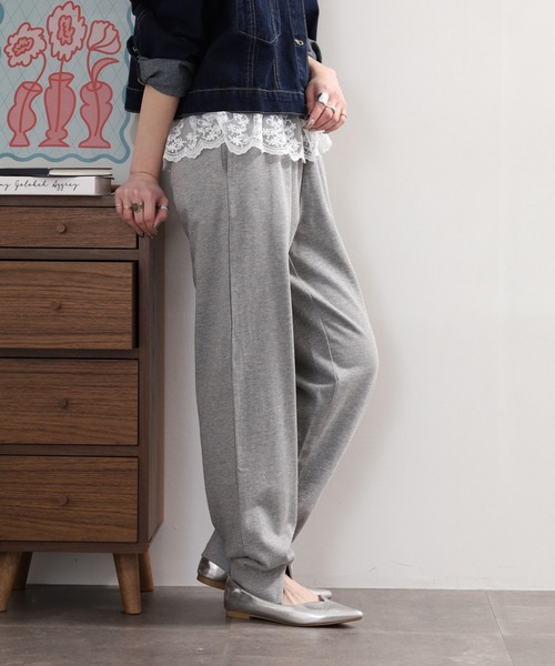 atONE(アットワン)の「ミニ裏毛スウェットジョガーパンツ(その他パンツ・レディース・杢グレー/ブラック・4L~5L/M-L/LL~3L)」の17枚目の写真