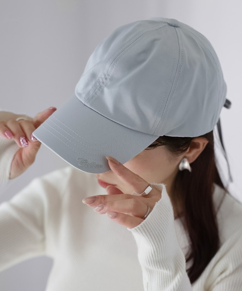 Riberry(リベリー)の「バックリボンサテンキャップ(キャップ・レディース・グレー/アイボリー/ブラック・FREE)」の3枚目の写真