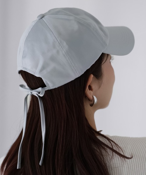 Riberry(リベリー)の「バックリボンサテンキャップ(キャップ・レディース・グレー/アイボリー/ブラック・FREE)」の11枚目の写真