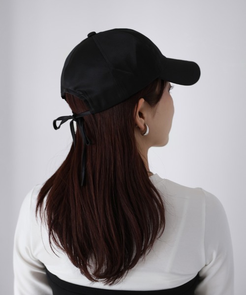Riberry(リベリー)の「バックリボンサテンキャップ(キャップ・レディース・グレー/アイボリー/ブラック・FREE)」の8枚目の写真