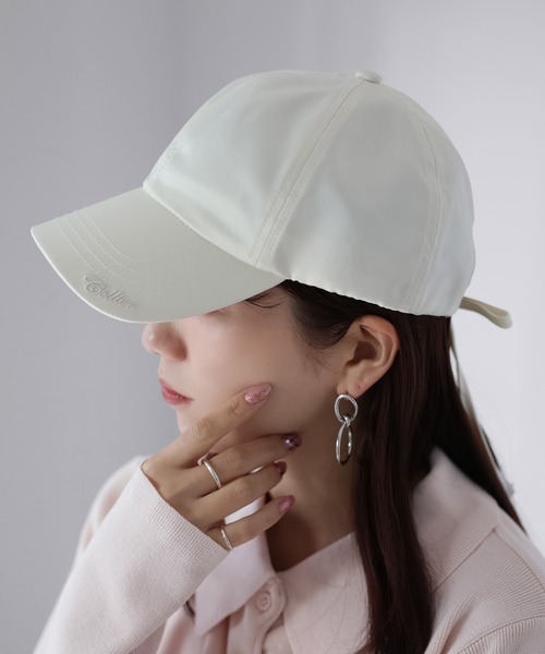 Riberry(リベリー)の「バックリボンサテンキャップ(キャップ・レディース・グレー/アイボリー/ブラック・FREE)」の14枚目の写真