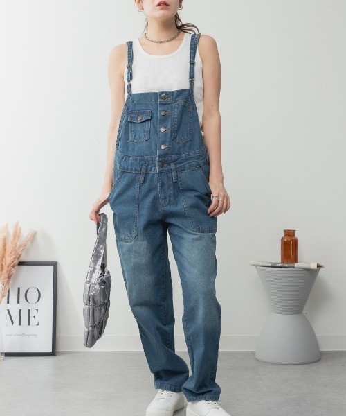 RCD(アールシーディー)の「ゆるサロペットデニムパンツ(サロペット/オーバーオール・レディース・ネイビー/ブルー/ブラック系その他2・M/L/LL/3L/4L)」の3枚目の写真