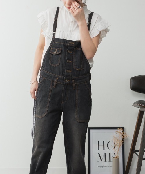 RCD(アールシーディー)の「ゆるサロペットデニムパンツ(サロペット/オーバーオール・レディース・ネイビー/ブルー/ブラック系その他2・M/L/LL/3L/4L)」の18枚目の写真