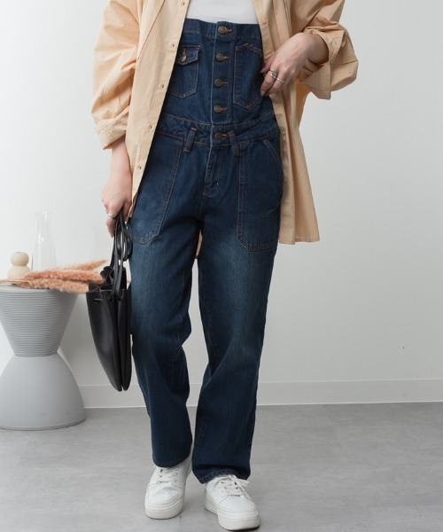 RCD(アールシーディー)の「ゆるサロペットデニムパンツ(サロペット/オーバーオール・レディース・ネイビー/ブルー/ブラック系その他2・M/L/LL/3L/4L)」の8枚目の写真