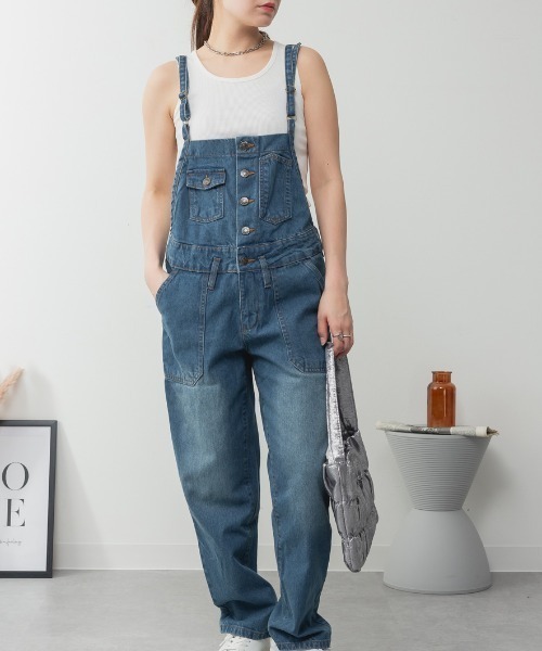 RCD(アールシーディー)の「ゆるサロペットデニムパンツ(サロペット/オーバーオール・レディース・ネイビー/ブルー/ブラック系その他2・M/L/LL/3L/4L)」の15枚目の写真