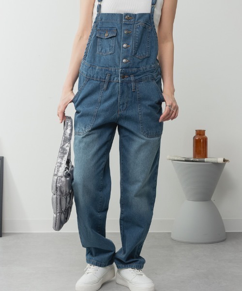 RCD(アールシーディー)の「ゆるサロペットデニムパンツ(サロペット/オーバーオール・レディース・ネイビー/ブルー/ブラック系その他2・M/L/LL/3L/4L)」の14枚目の写真