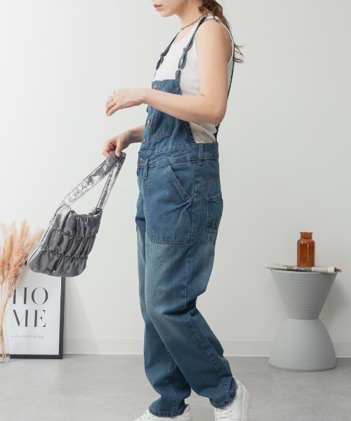 RCD(アールシーディー)の「ゆるサロペットデニムパンツ(サロペット/オーバーオール・レディース・ネイビー/ブルー/ブラック系その他2・M/L/LL/3L/4L)」の13枚目の写真