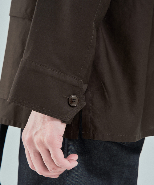 EDIFICE(エディフィス)の「スーピマ ファティーグ ジャケット(ミリタリージャケット・メンズ・ブラック/アイボリー/ブラウン・MEDIUM/LARGE)」の11枚目の写真