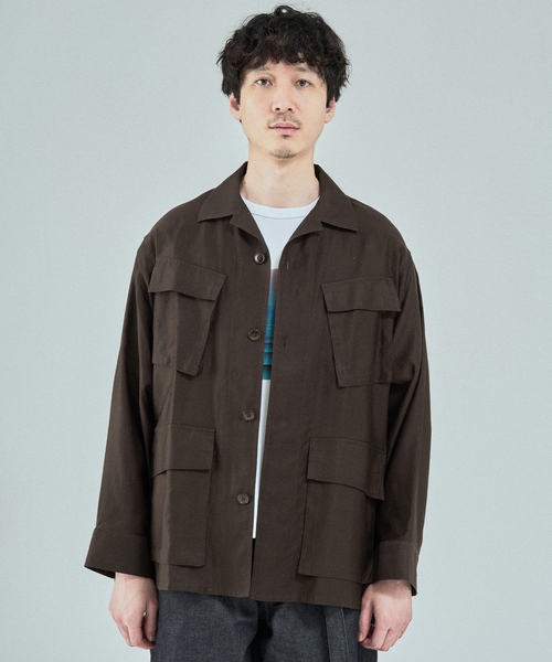 EDIFICE(エディフィス)の「スーピマ ファティーグ ジャケット(ミリタリージャケット・メンズ・ブラック/アイボリー/ブラウン・MEDIUM/LARGE)」の13枚目の写真