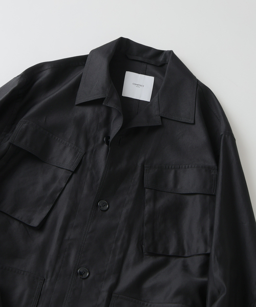 EDIFICE(エディフィス)の「スーピマ ファティーグ ジャケット(ミリタリージャケット・メンズ・ブラック/アイボリー/ブラウン・MEDIUM/LARGE)」の16枚目の写真