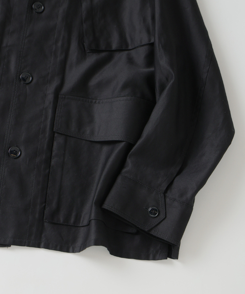 EDIFICE(エディフィス)の「スーピマ ファティーグ ジャケット(ミリタリージャケット・メンズ・ブラック/アイボリー/ブラウン・MEDIUM/LARGE)」の17枚目の写真