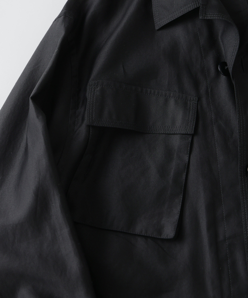 EDIFICE(エディフィス)の「スーピマ ファティーグ ジャケット(ミリタリージャケット・メンズ・ブラック/アイボリー/ブラウン・MEDIUM/LARGE)」の18枚目の写真