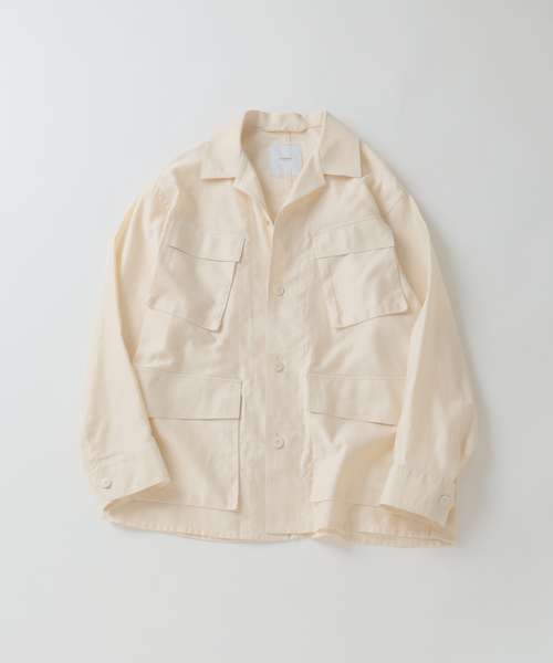 EDIFICE(エディフィス)の「スーピマ ファティーグ ジャケット(ミリタリージャケット・メンズ・ブラック/アイボリー/ブラウン・MEDIUM/LARGE)」の7枚目の写真