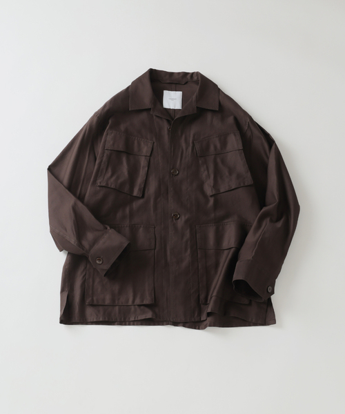 EDIFICE(エディフィス)の「スーピマ ファティーグ ジャケット(ミリタリージャケット・メンズ・ブラック/アイボリー/ブラウン・MEDIUM/LARGE)」の9枚目の写真