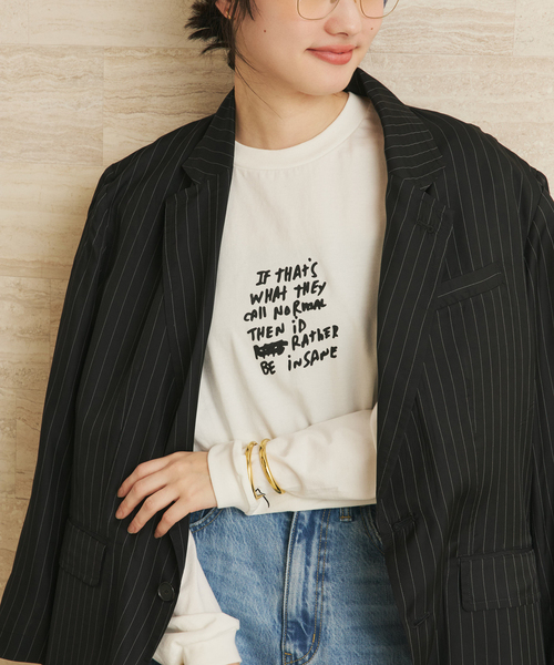 plage(プラージュ)の「JANE SMITH / ジェーンスミス JAI TANJU BE INSANE LS Tシャツ(Tシャツ/カットソー・レディース・ホワイト・FREE)」の6枚目の写真